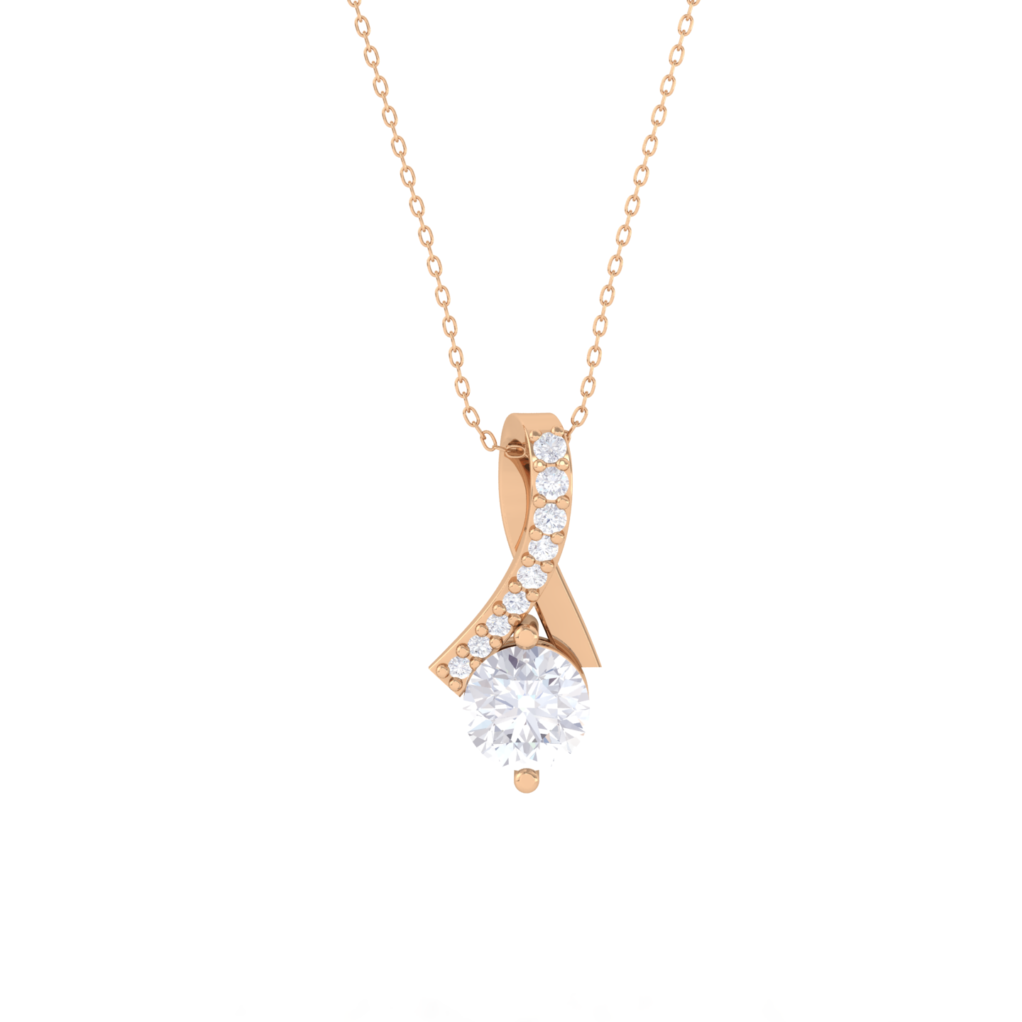 Round Lab Grown Diamond Solitaire Pendant
