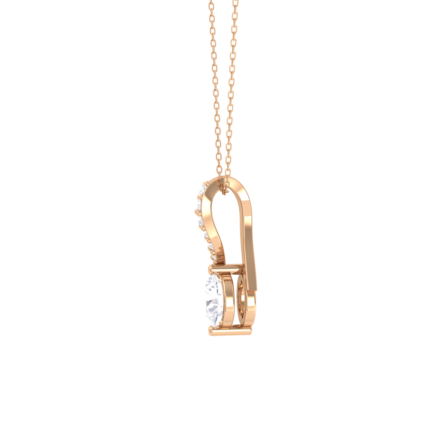 Round Lab Grown Diamond Solitaire Pendant