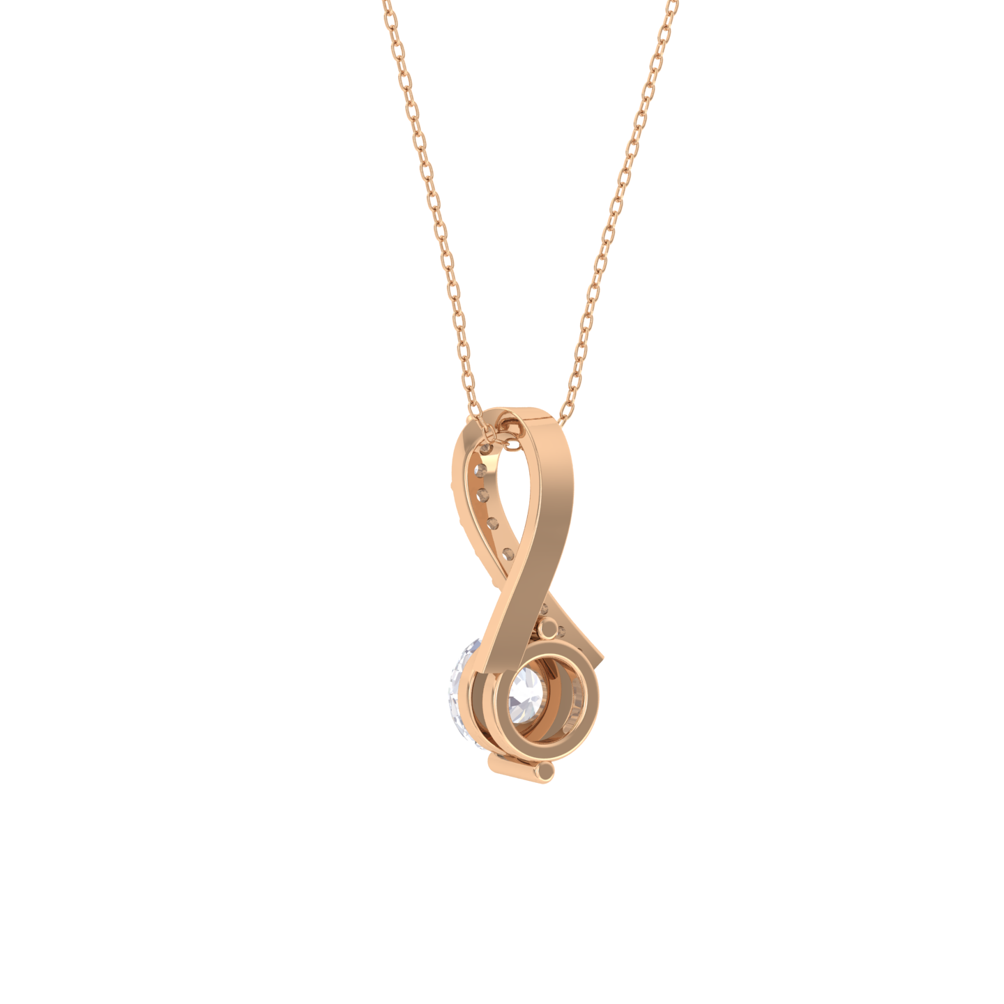 Round Lab Grown Diamond Solitaire Pendant