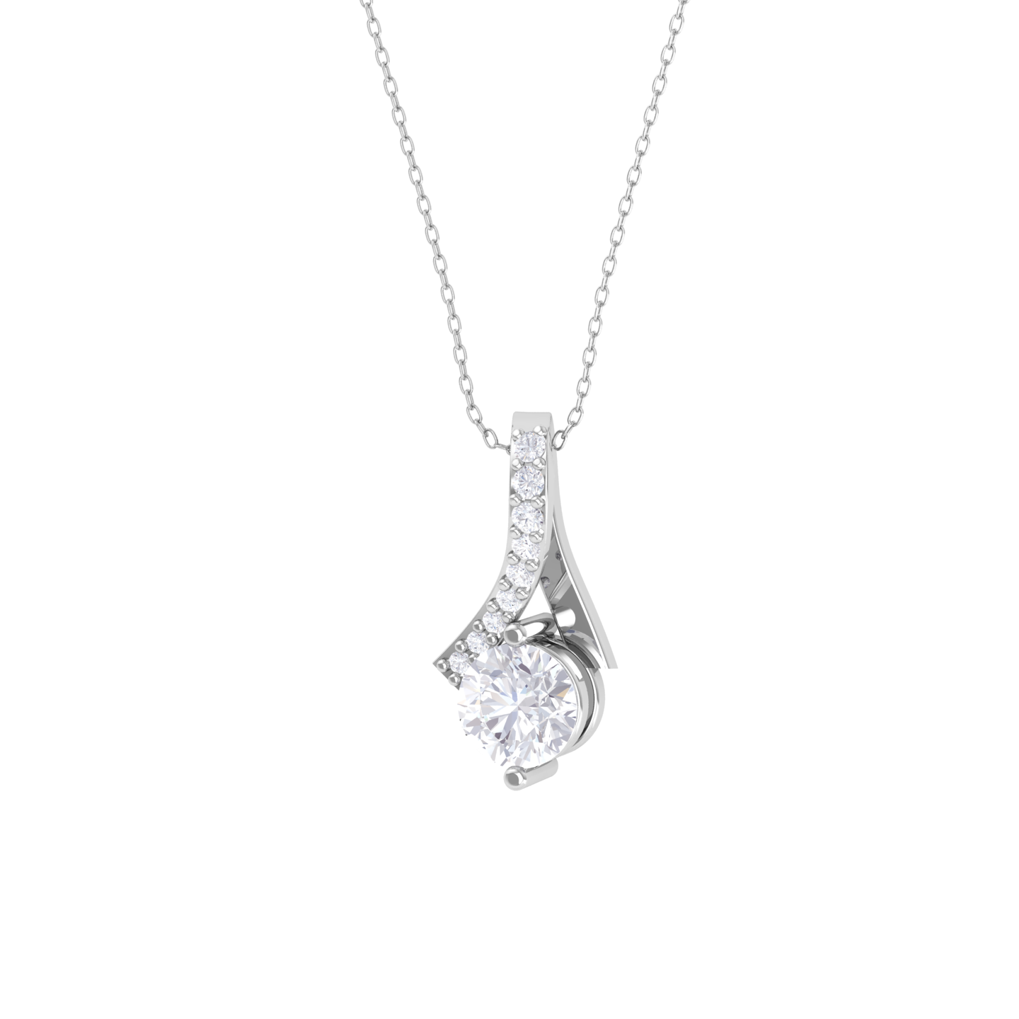 Round Lab Grown Diamond Solitaire Pendant