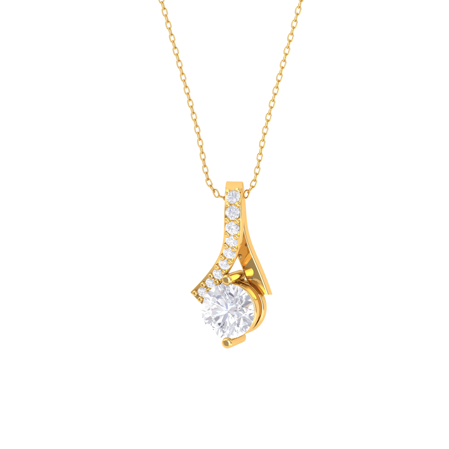 Round Lab Grown Diamond Solitaire Pendant