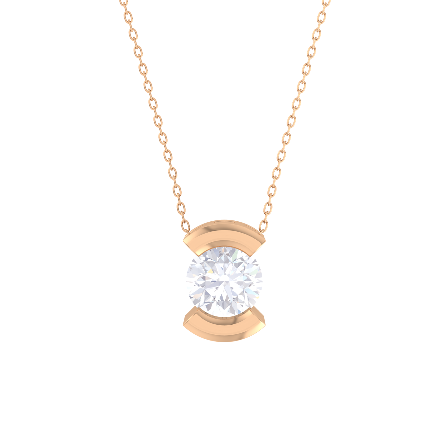 Round Lab Grown Diamond Solitaire Pendant