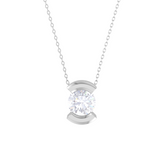 Round Lab Grown Diamond Solitaire Pendant