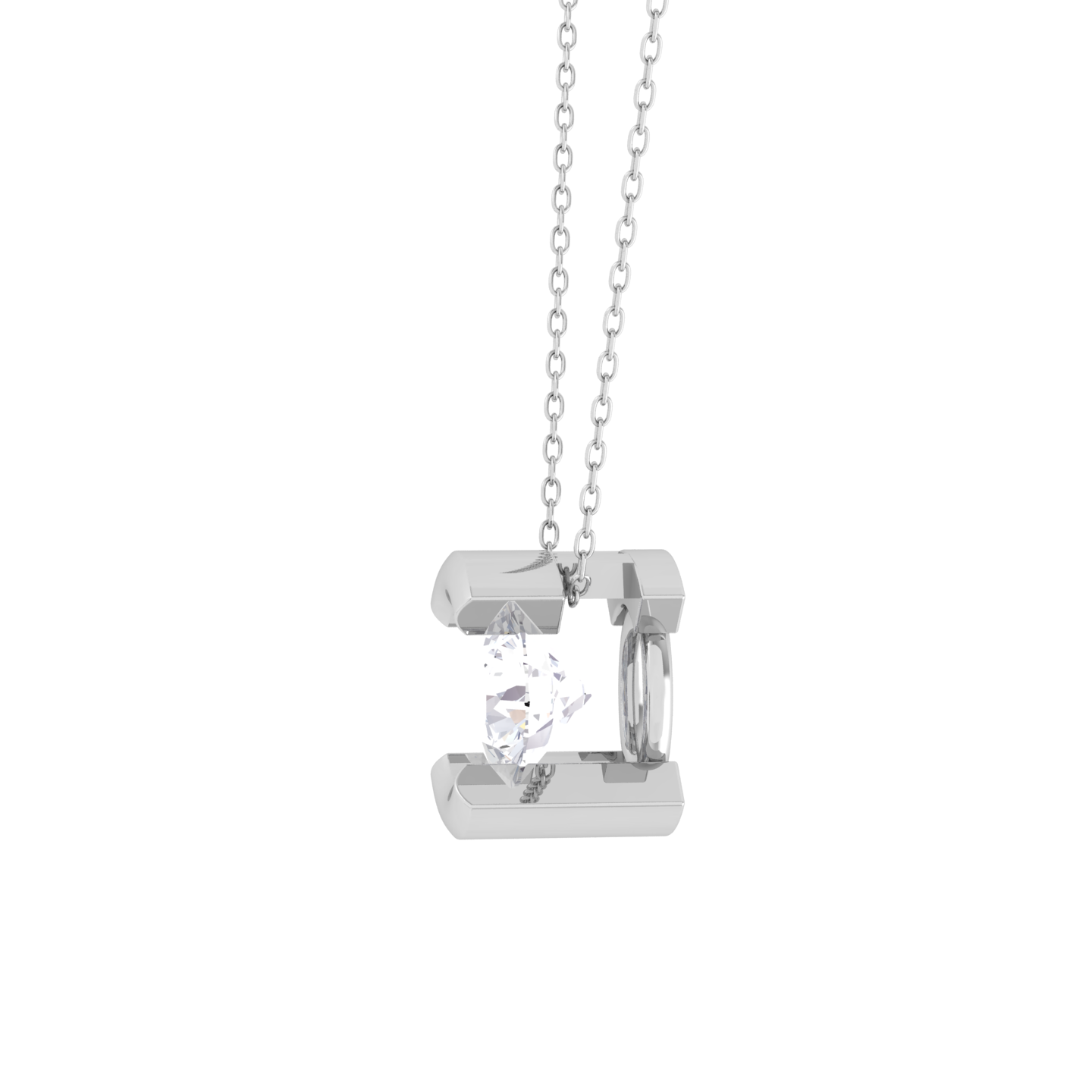 Round Lab Grown Diamond Solitaire Pendant