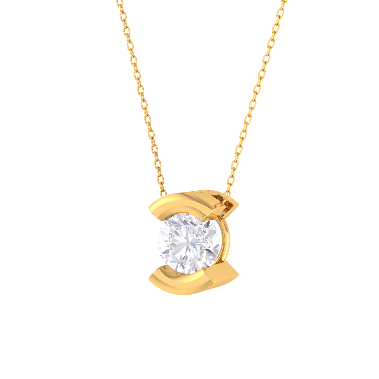 Round Lab Grown Diamond Solitaire Pendant