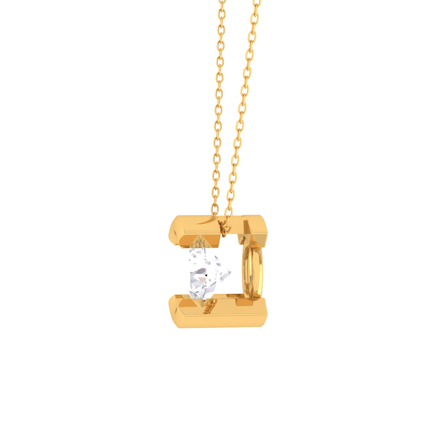 Round Lab Grown Diamond Solitaire Pendant