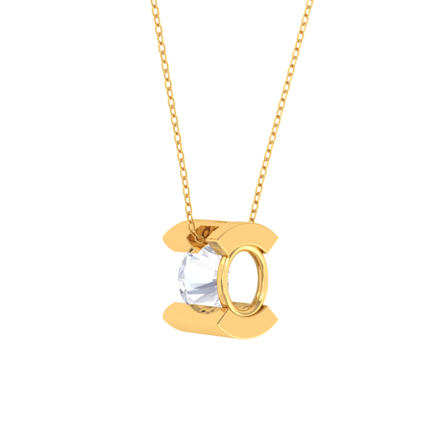 Round Lab Grown Diamond Solitaire Pendant