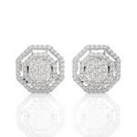 Round Lab Grown Diamond Halo Stud Earrings