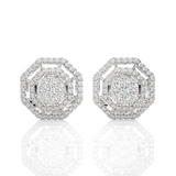 Round Lab Grown Diamond Halo Stud Earrings