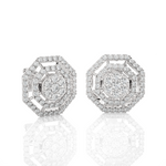 Round Lab Grown Diamond Halo Stud Earrings