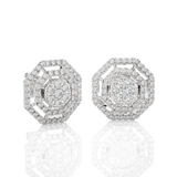 Round Lab Grown Diamond Halo Stud Earrings