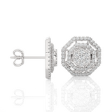 Round Lab Grown Diamond Halo Stud Earrings