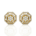 Round Lab Grown Diamond Halo Stud Earrings