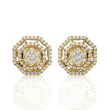 Round Lab Grown Diamond Halo Stud Earrings