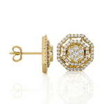 Round Lab Grown Diamond Halo Stud Earrings
