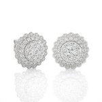 Round Lab Grown Diamond Halo Stud Earrings