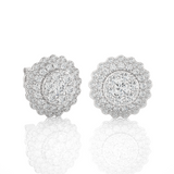 Round Lab Grown Diamond Halo Stud Earrings