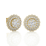 Round Lab Grown Diamond Halo Stud Earrings