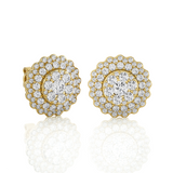 Round Lab Grown Diamond Halo Stud Earrings