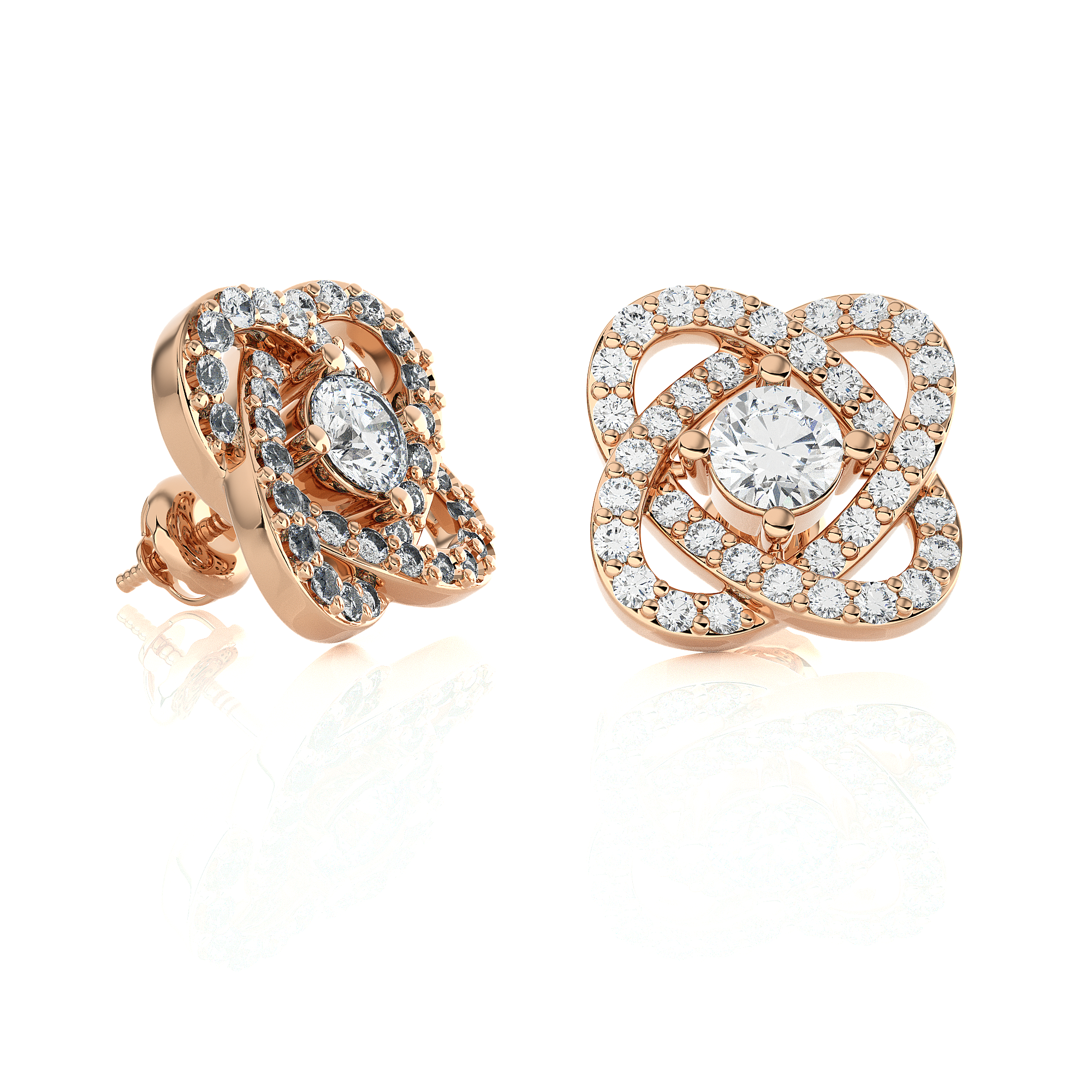 Round Lab Grown Diamond Stud Earrings