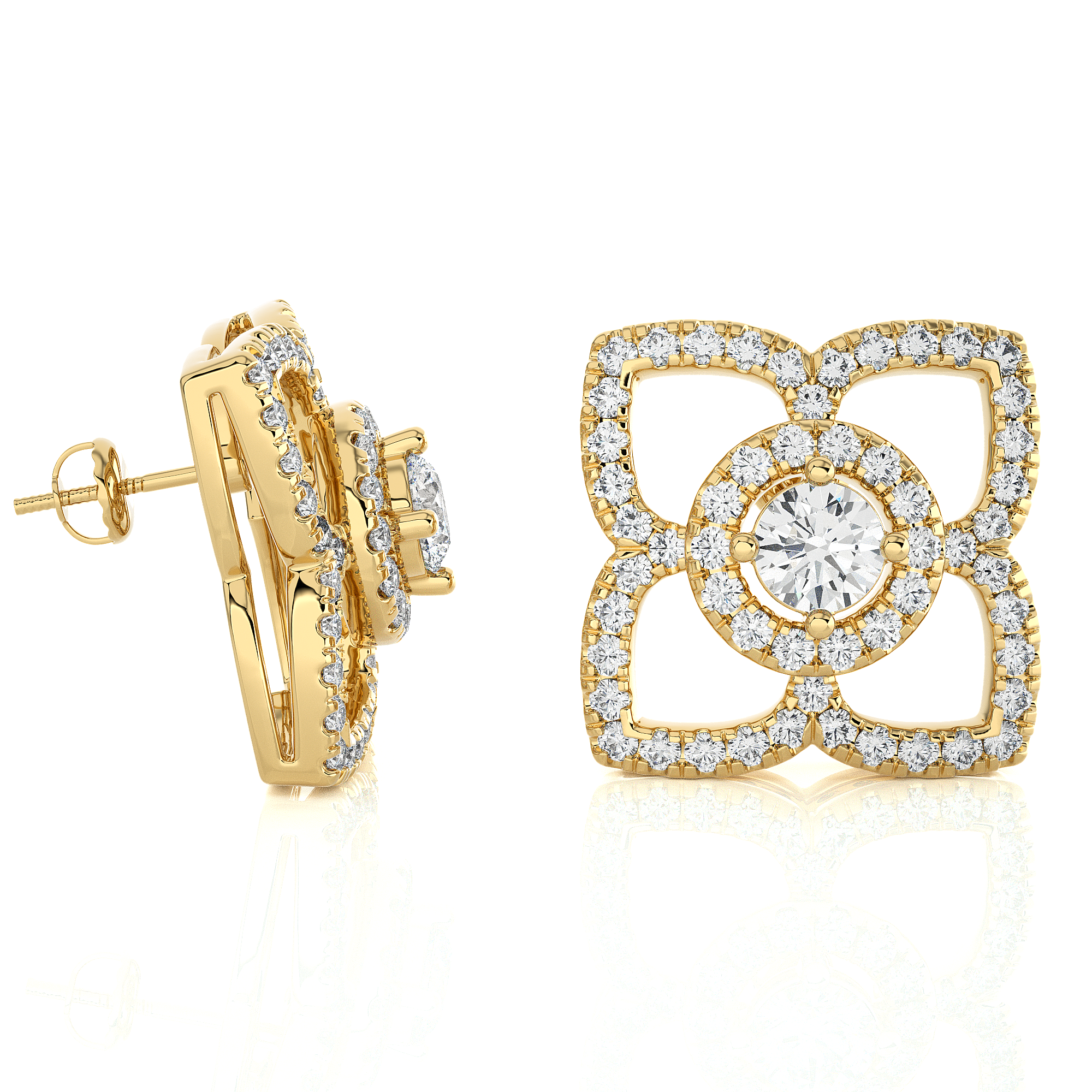 Round Lab Grown Diamond Stud Earrings