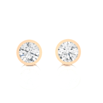 Round Lab Grown Diamond Bezel Set Solitaire Stud Earrings