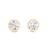 Round Lab Grown Diamond Bezel Set Solitaire Stud Earrings
