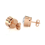Round Lab Grown Diamond Bezel Set Solitaire Stud Earrings
