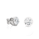 Round Lab Grown Diamond Bezel Set Solitaire Stud Earrings