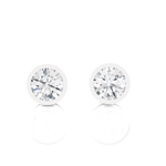Round Lab Grown Diamond Bezel Set Solitaire Stud Earrings