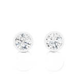 Round Lab Grown Diamond Bezel Set Solitaire Stud Earrings