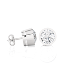 Round Lab Grown Diamond Bezel Set Solitaire Stud Earrings