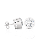 Round Lab Grown Diamond Bezel Set Solitaire Stud Earrings