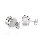 Round Lab Grown Diamond Bezel Set Solitaire Stud Earrings