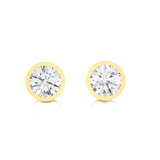 Round Lab Grown Diamond Bezel Set Solitaire Stud Earrings