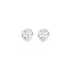 3/4 ctw Round Lab Grown Diamond Bezel Set Solitaire Stud Earrings