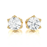 Round Lab Grown Diamond Solitaire Stud Earrings