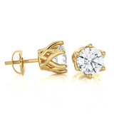 Round Lab Grown Diamond Solitaire Stud Earrings