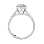 Round Lab Grown Diamond Side Stone Engagement Ring