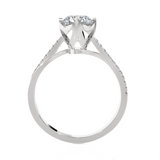 Round Lab Grown Diamond Side Stone Engagement Ring