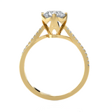 Round Lab Grown Diamond Side Stone Engagement Ring