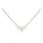 Round Lab Grown Diamond Three Stone Necklace