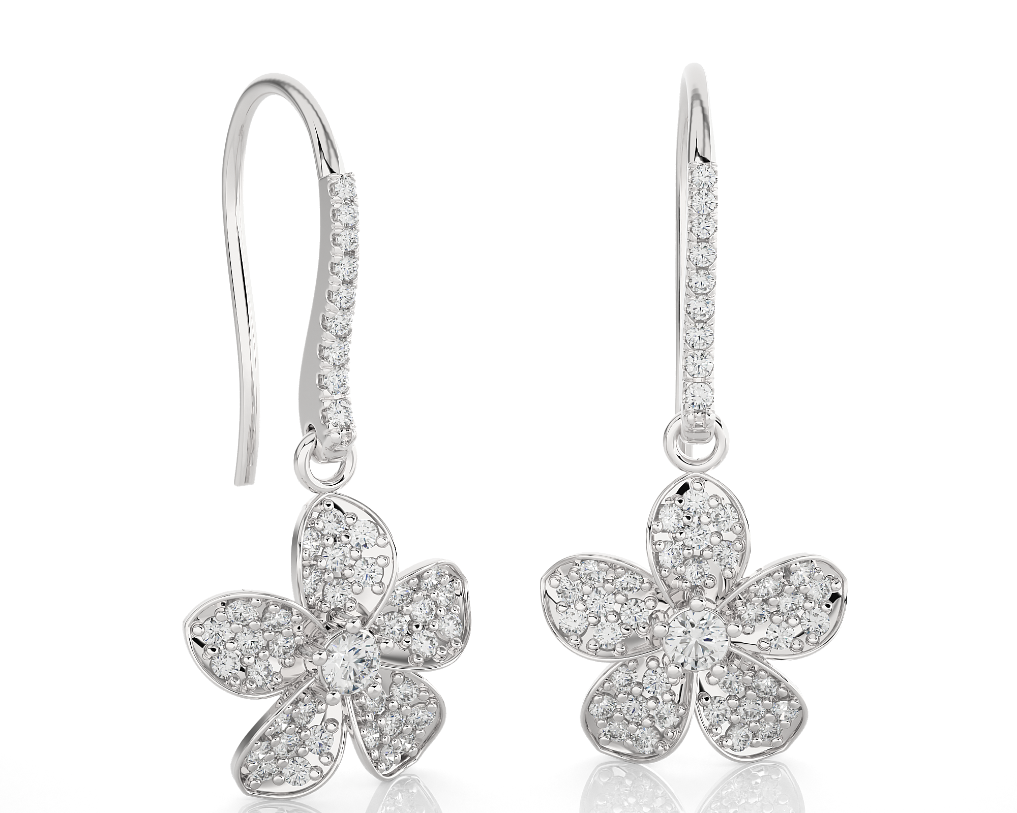 ctw Round Lab Grown Diamond Drop Earrings