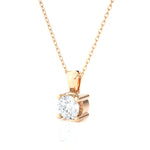 Round Lab Grown Diamond Solitaire Pendant