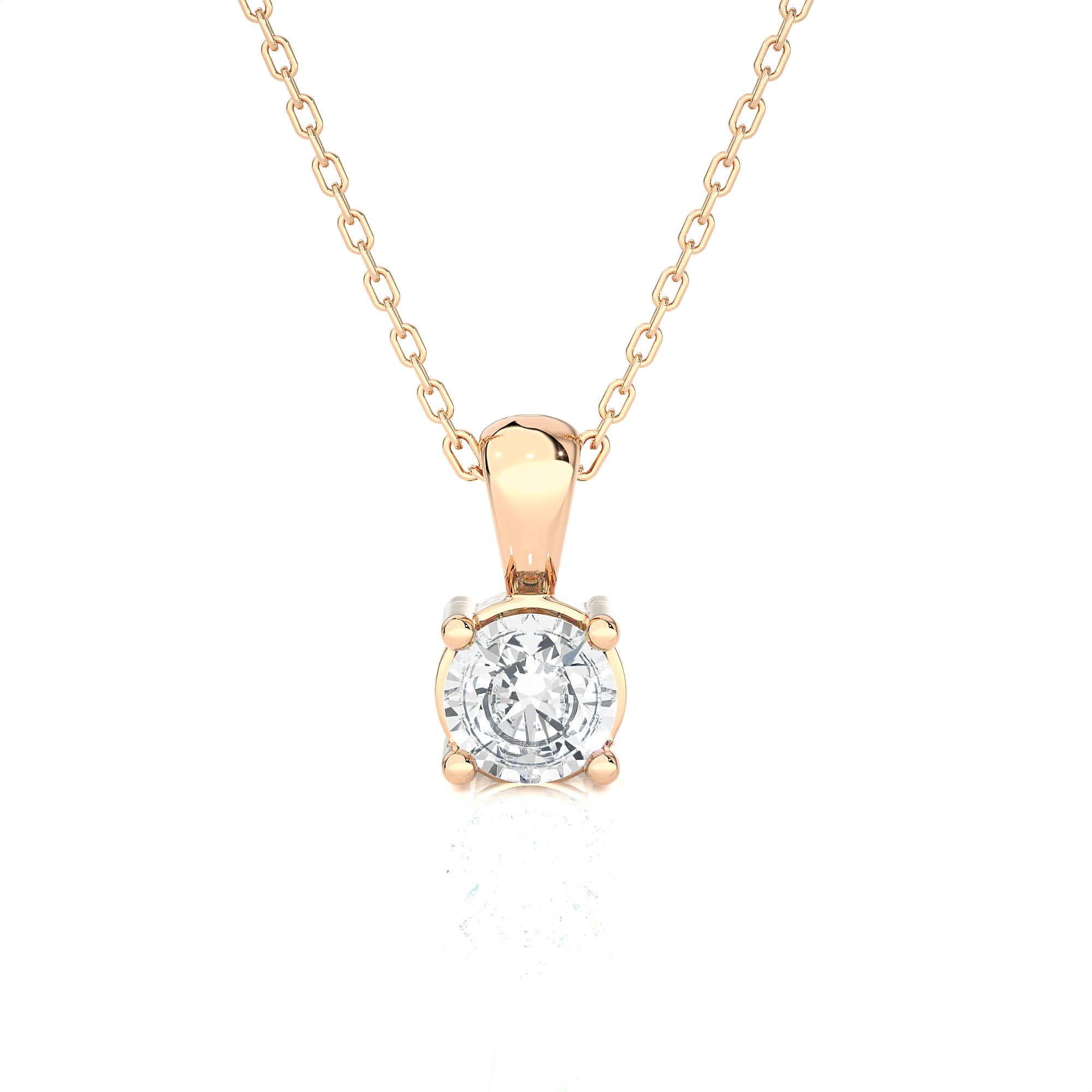 Round Lab Grown Diamond Solitaire Pendant