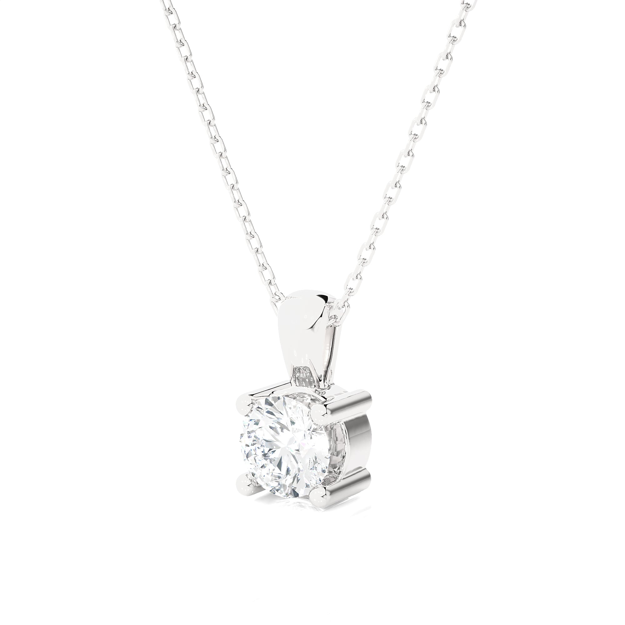 Round Lab Grown Diamond Solitaire Pendant