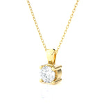 Round Lab Grown Diamond Solitaire Pendant