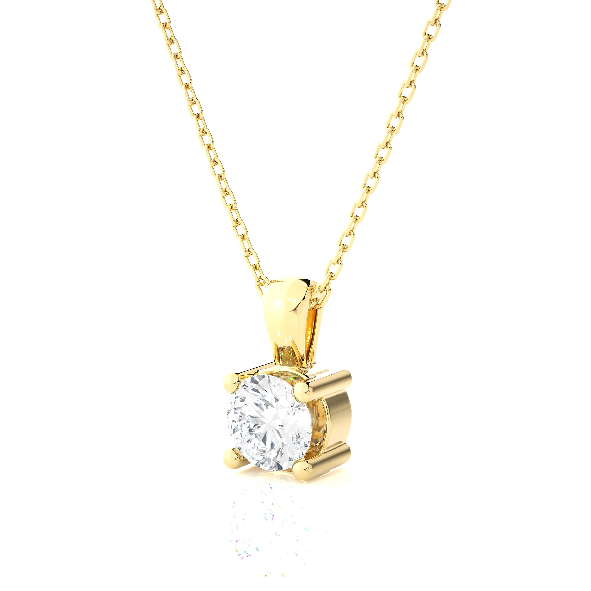 Round Lab Grown Diamond Solitaire Pendant