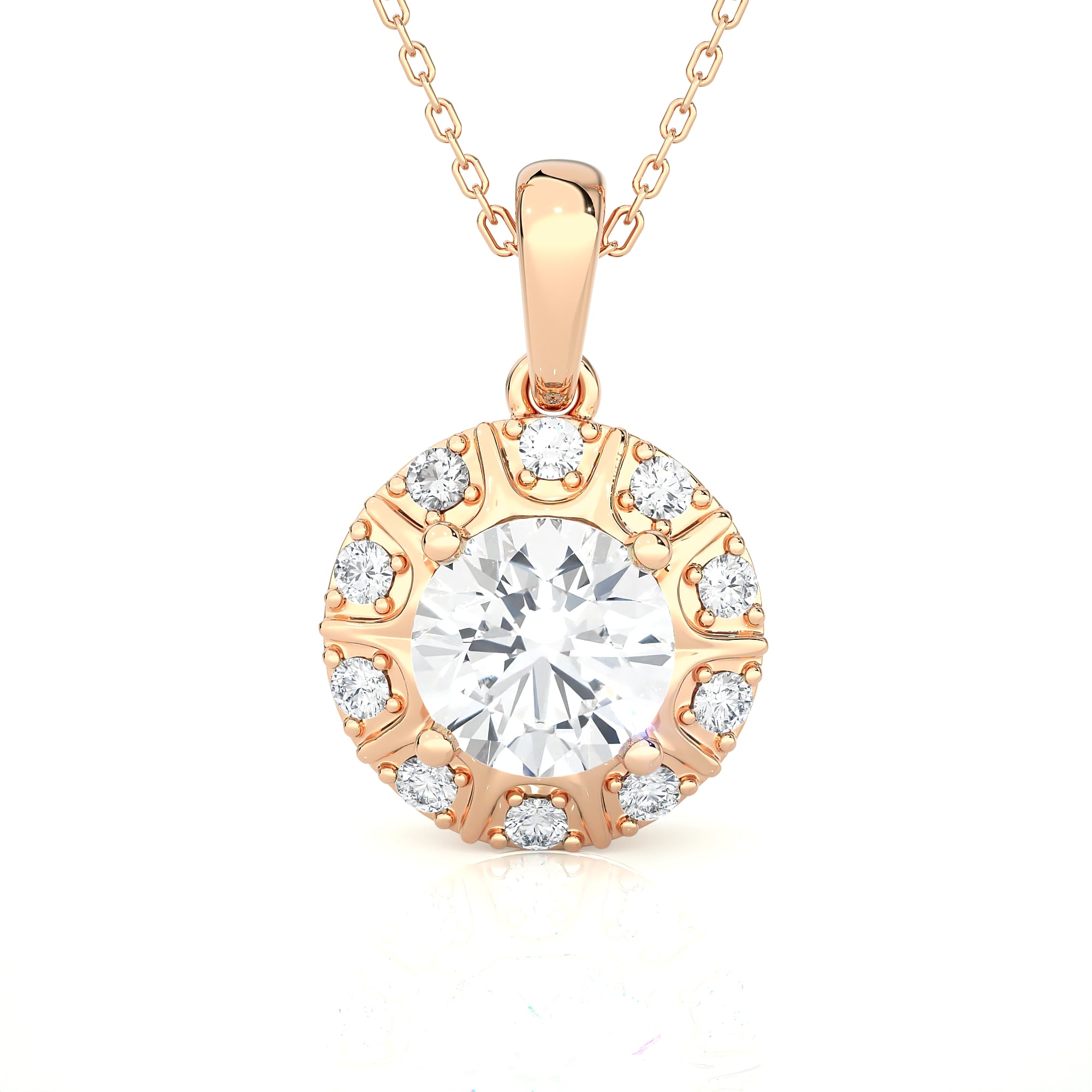 Round Lab Grown Diamond Solitaire Pendant