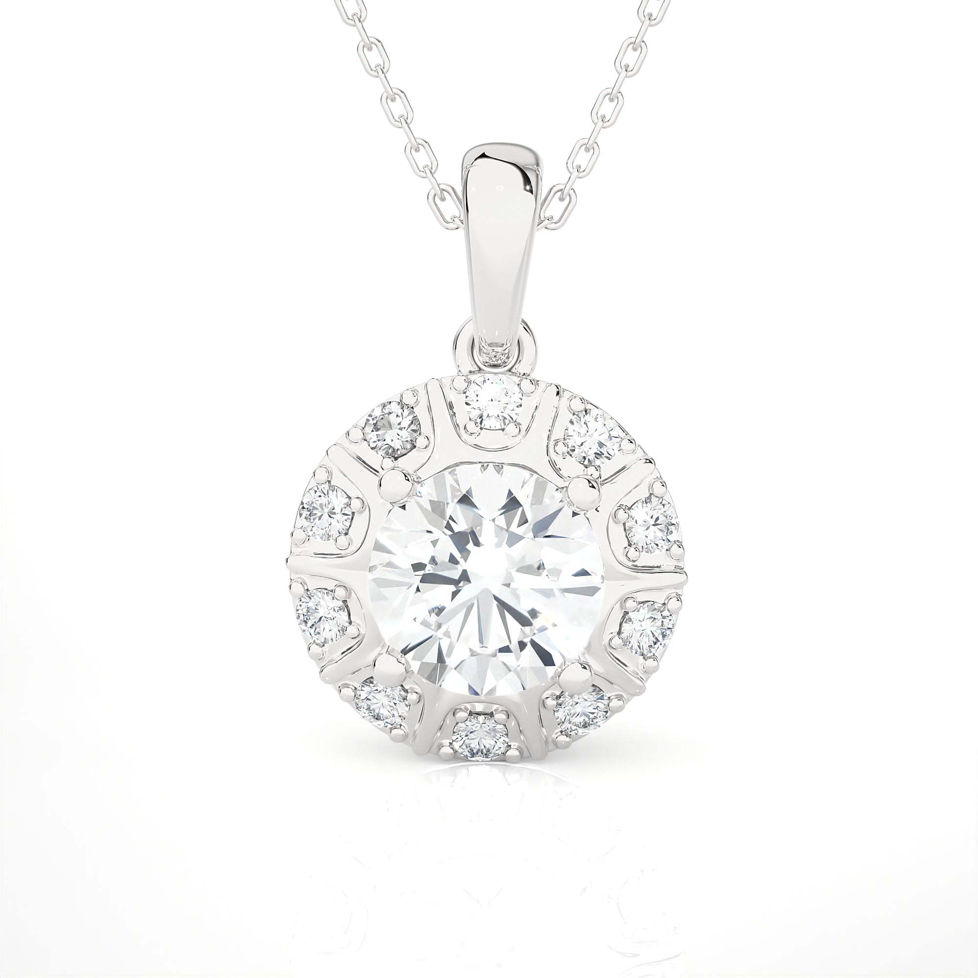 Round Lab Grown Diamond Solitaire Pendant